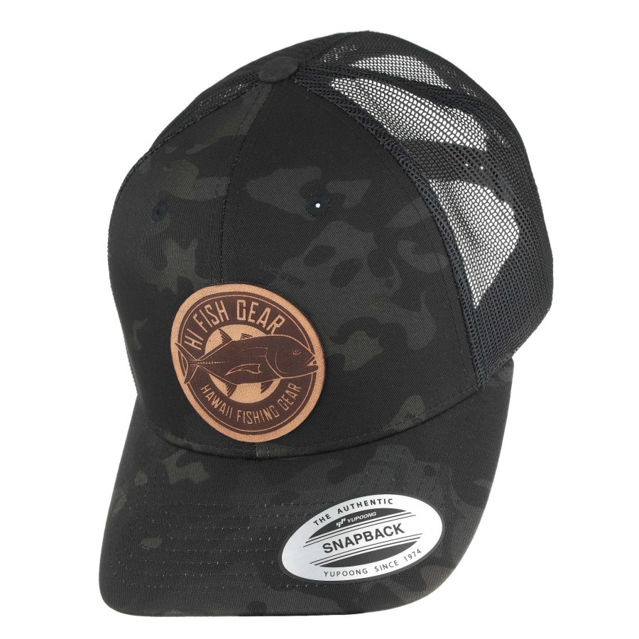 Crafting & Mods Hifishgear | Hfg - Ulua Leather Multicam® Black Classic Snapback Trucker