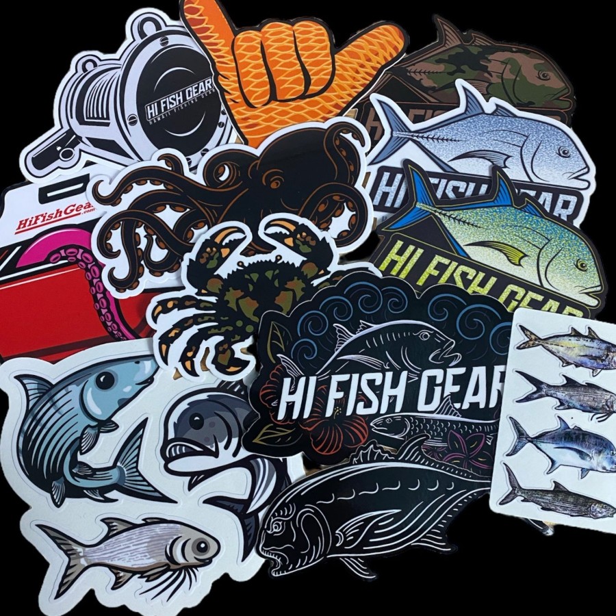 Aerators Hifishgear | 2023 Hfg Sticker Pack - 17 Uv Protected Hawaii Fishing Stickers (Ships Free)