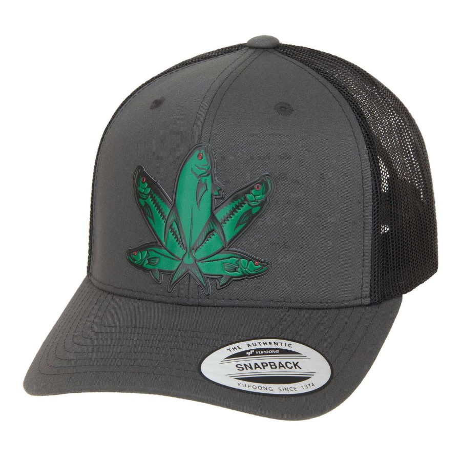 Crafting & Mods Hifishgear | Hfg - Florida Green Fish Charcoal/Black Classic Snapback Trucker