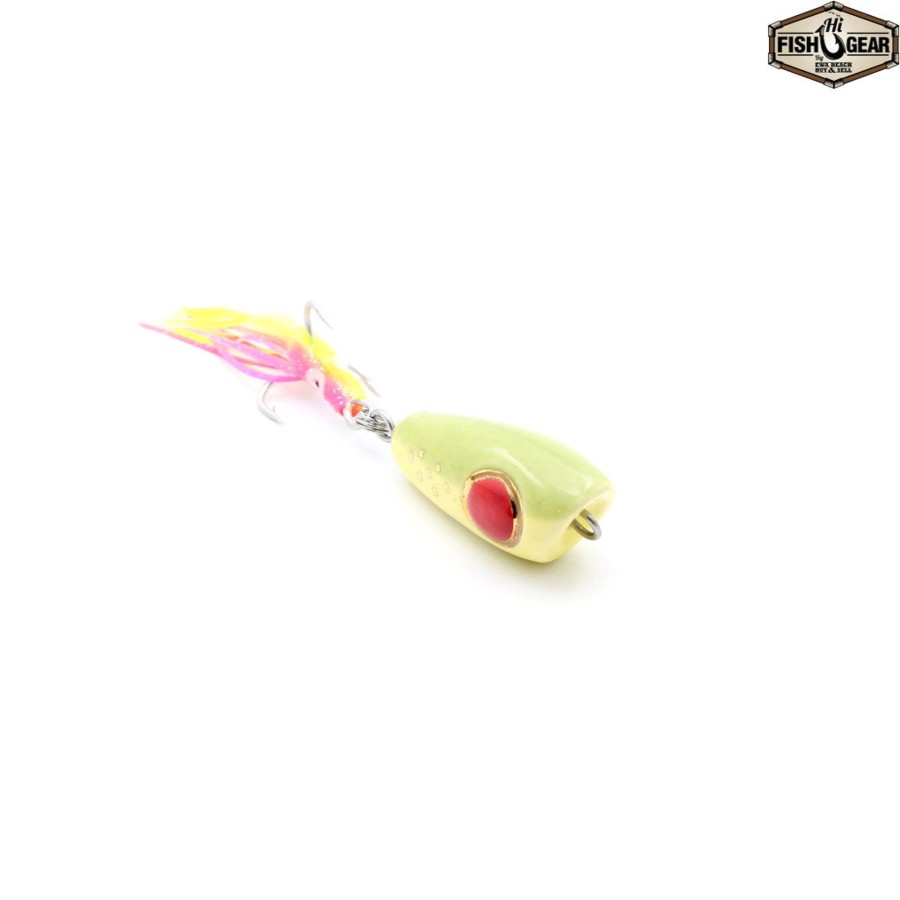 Lures Mark White Lures | Mark White Lures Yellow/Green With Red Eye Surface Plug