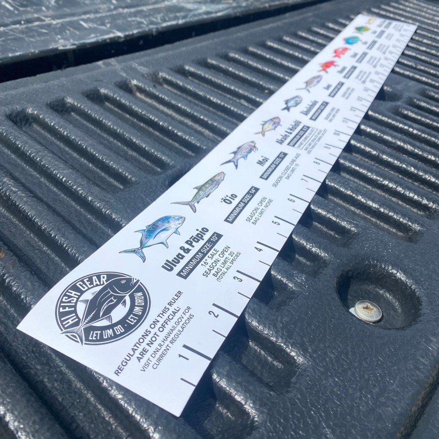 Aerators Hifishgear | Hfg Vinyl Roll-Up Fish Ruler With Hawaii Fishing Regulations