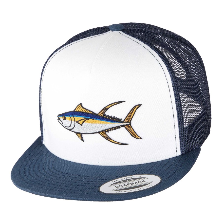 Crafting & Mods Hifishgear | Hfg - Ahi Navy/White Flat Bill Snapback Trucker Hat