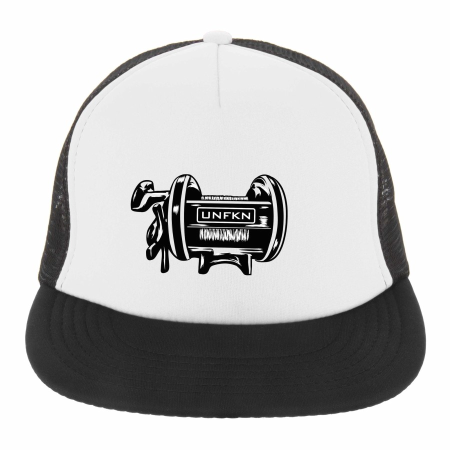 Crafting & Mods Hifishgear | Hfg - Unfkn Reel Black / White Flatbill Trucker Hat