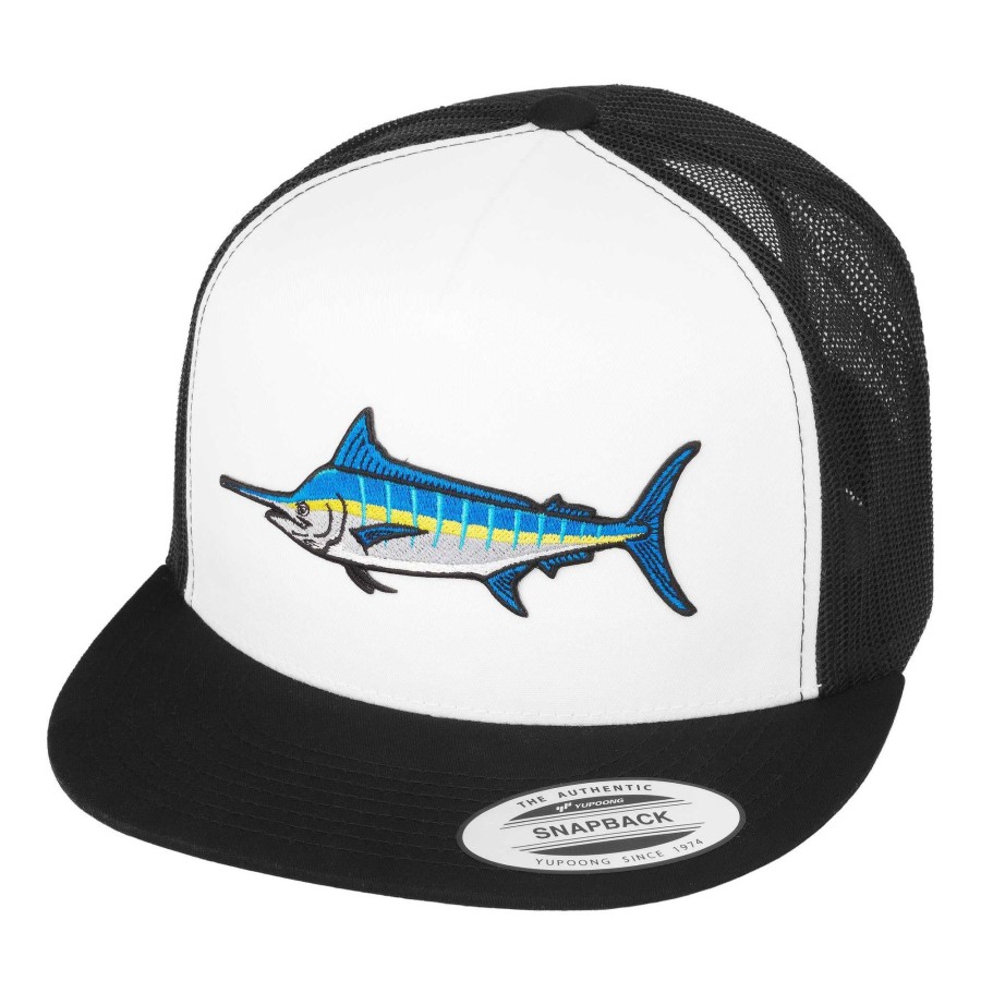 Crafting & Mods Hifishgear | Hfg - Marlin Black/White Snapback Flatbill Trucker Hat