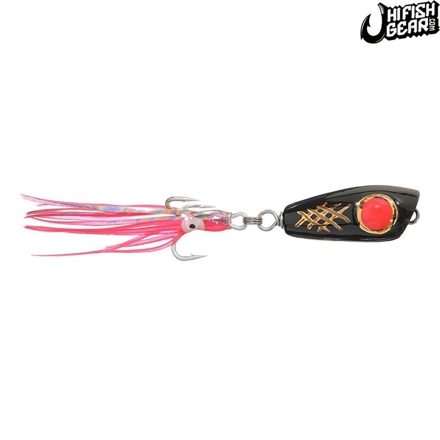 Lures Mark White Lures | Mark White Lures Black With Red Eye Surface Plug