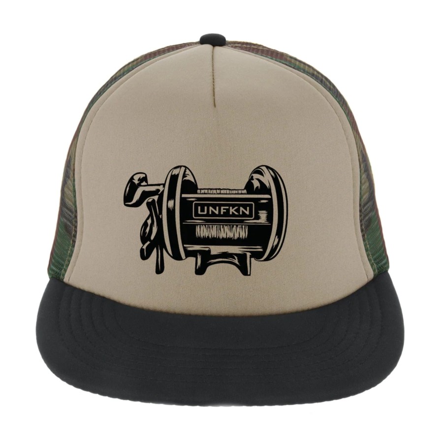 Crafting & Mods Hifishgear | Hfg - Unfkn Reel Camo/Tan/Black Flatbill Trucker Hat