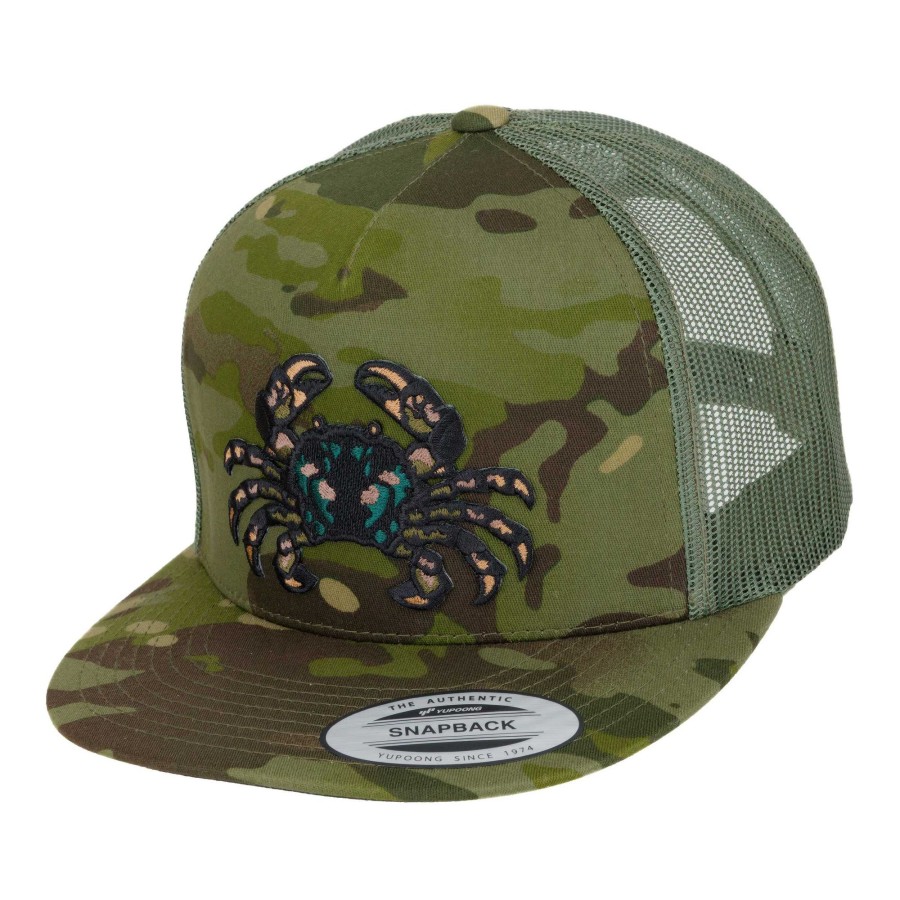 Crafting & Mods Hifishgear | Hfg - Samoan Mud Crab Multicam® Tropic Green Flat Bill Snapback Trucker Hat