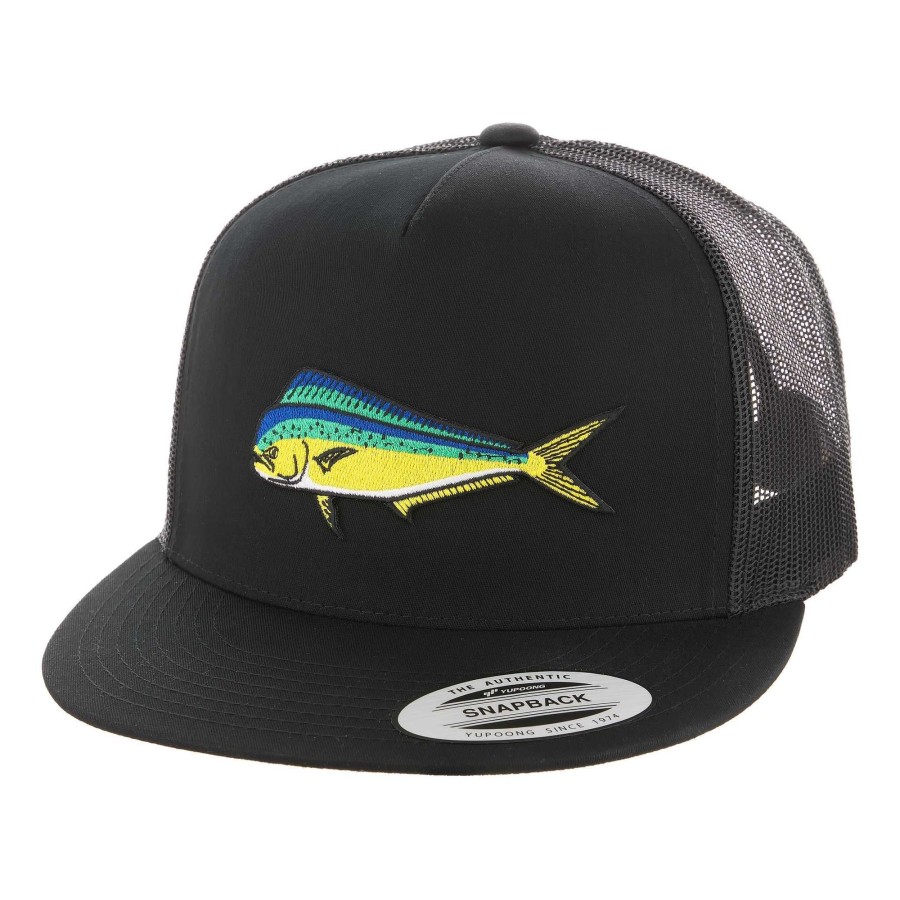 Crafting & Mods Hifishgear | Hfg - Mahimahi Black Flatbill Snapback Trucker Hat