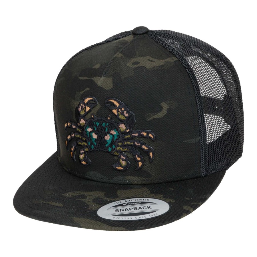 Crafting & Mods Hifishgear | Hfg - Samoan Mud Crab Multicam® Black Flat Bill Snapback Trucker Hat