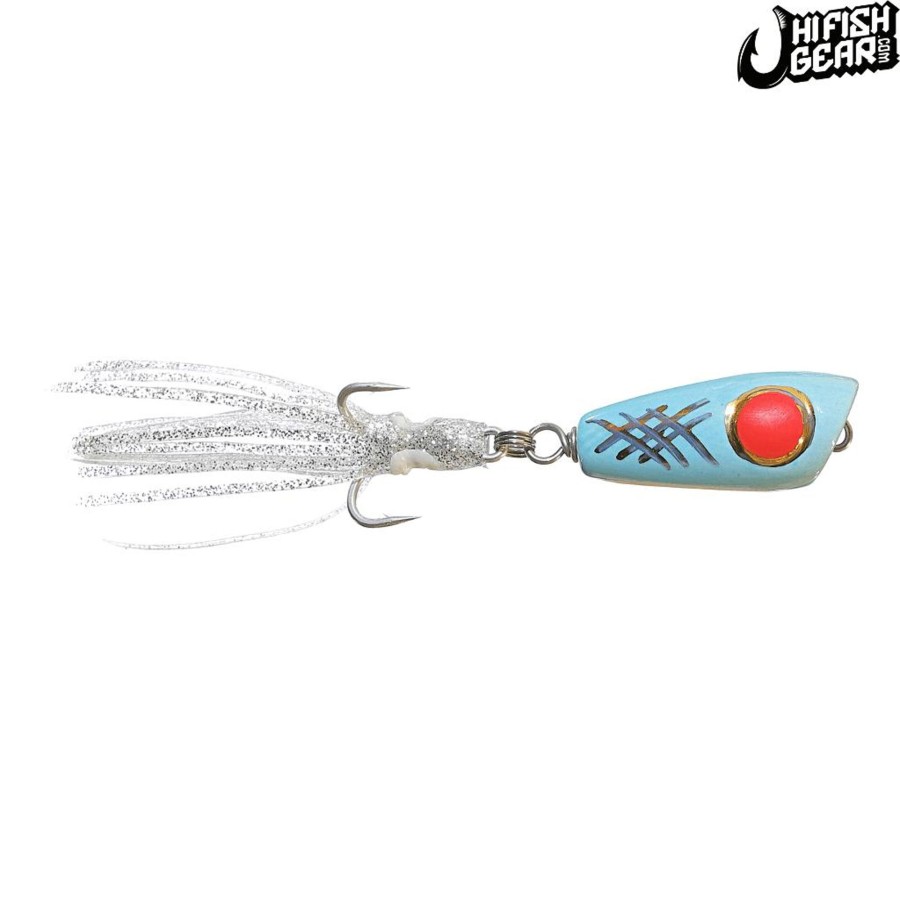 Lures Mark White Lures | Mark White Lures Turquoise With Red Eye Surface Plug