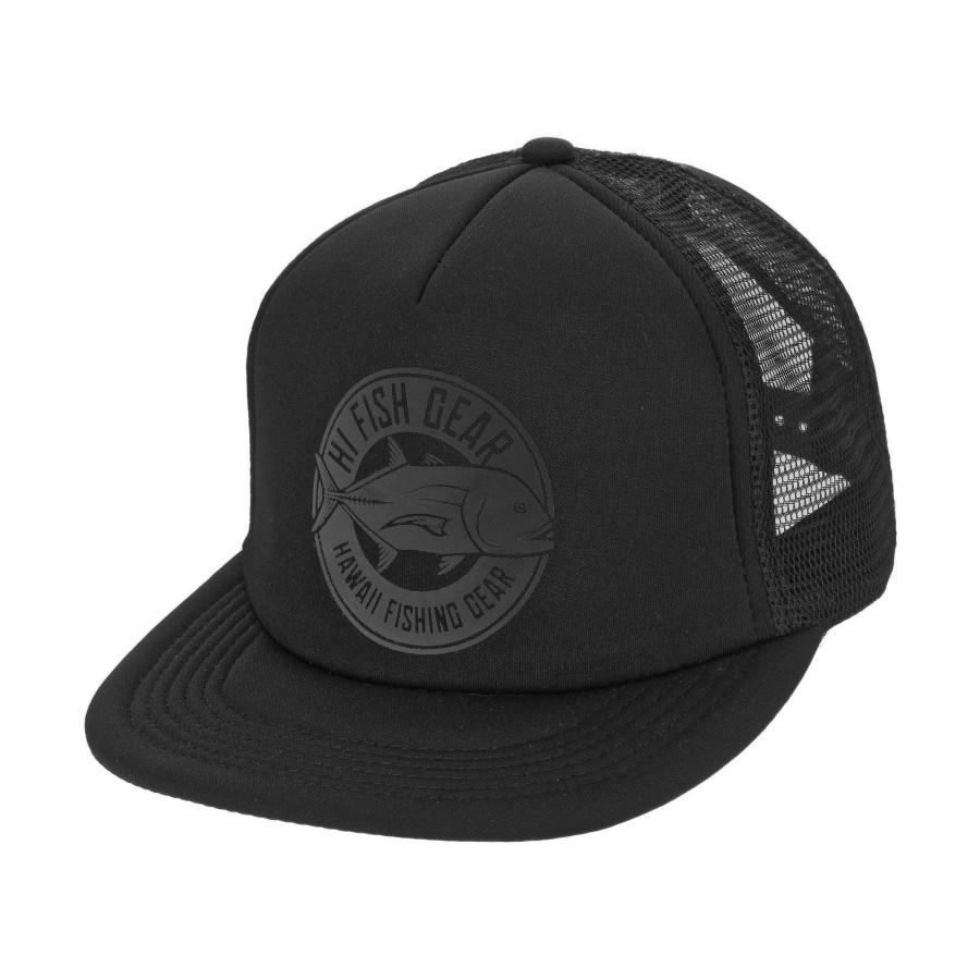 Crafting & Mods Hifishgear | Hfg - Ulua Circle Stealth Black Flatbill Trucker Hat