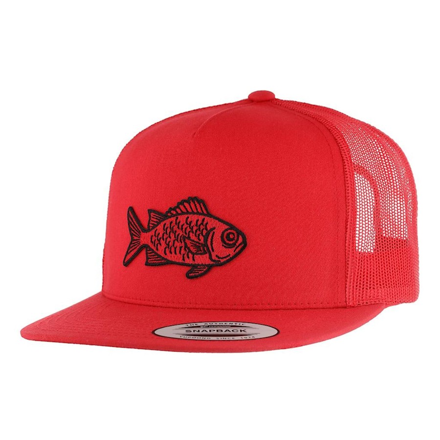 Crafting & Mods HiFishGear | Hfg - Menpachi Red Snapback Flat Bill Trucker Hat