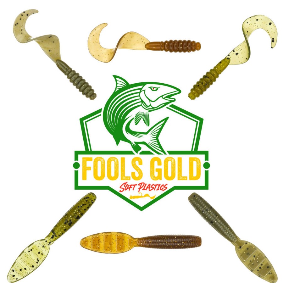 Lures Fools Gold | Fools Gold Jig Head O'Io Soft Baits (Paddle & Curly Tails)