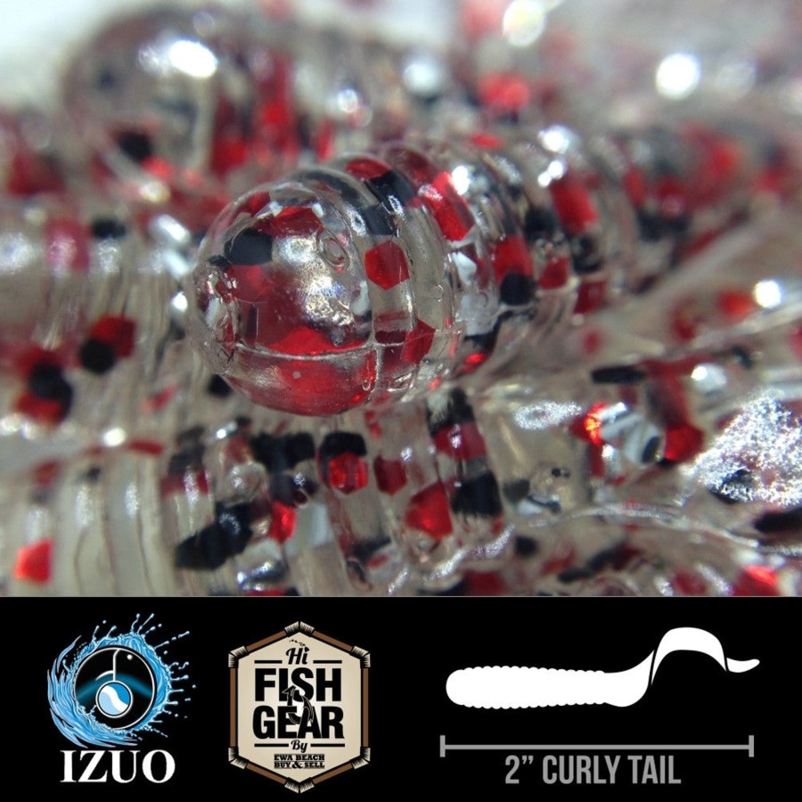 Lures Hawaiian Angler By Izuo | Hawaiian Angler Clear Red Black Silver Glitter