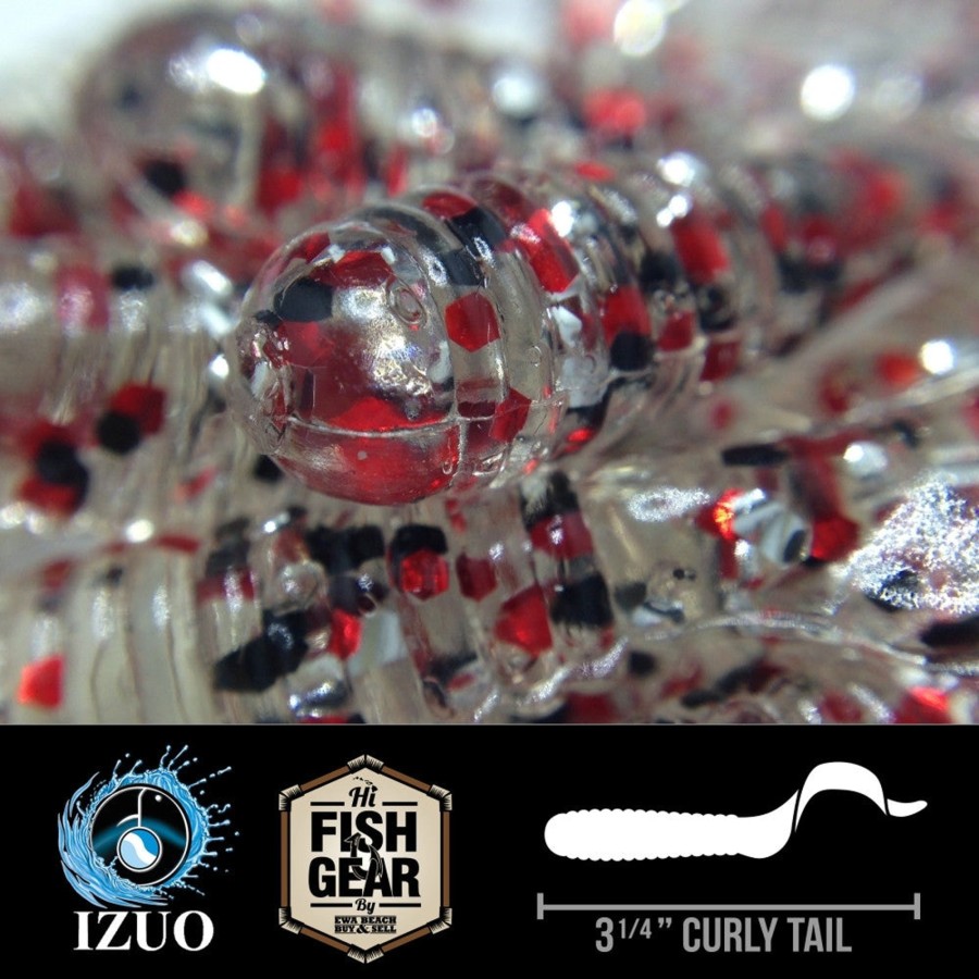 Lures Hawaiian Angler By Izuo | Hawaiian Angler Clear Red Black Silver Glitter