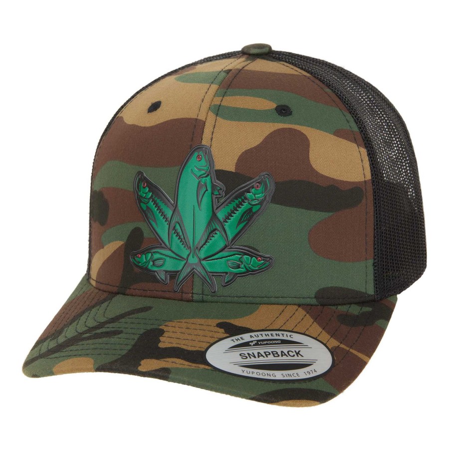 Crafting & Mods Hifishgear | Hfg - Florida Green Fish Camo/Black Snapback Classic Trucker Hat