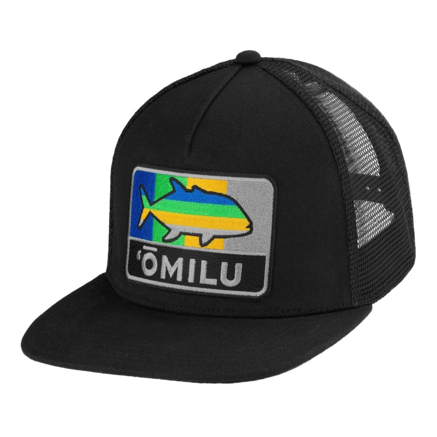 Crafting & Mods Hifishgear | Hfg - Black Omilu Flat Bill Trucker Hat (Big Head Special)