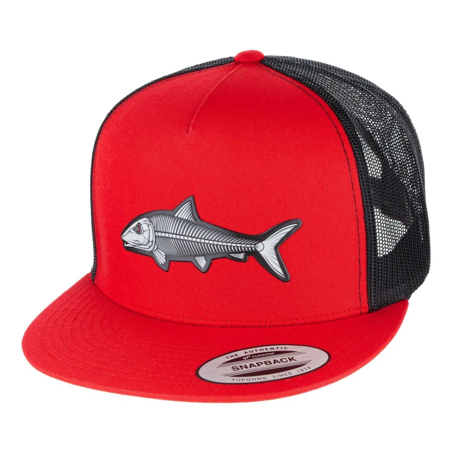 Crafting & Mods Hifishgear | Hfg - Oio Bones Red/Black Snapback Flatbill Trucker Hat