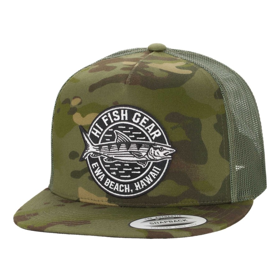 Crafting & Mods Hifishgear | Hfg - Oio Patch Tropic/Green Multicam® Snapback Flatbill Trucker Hat