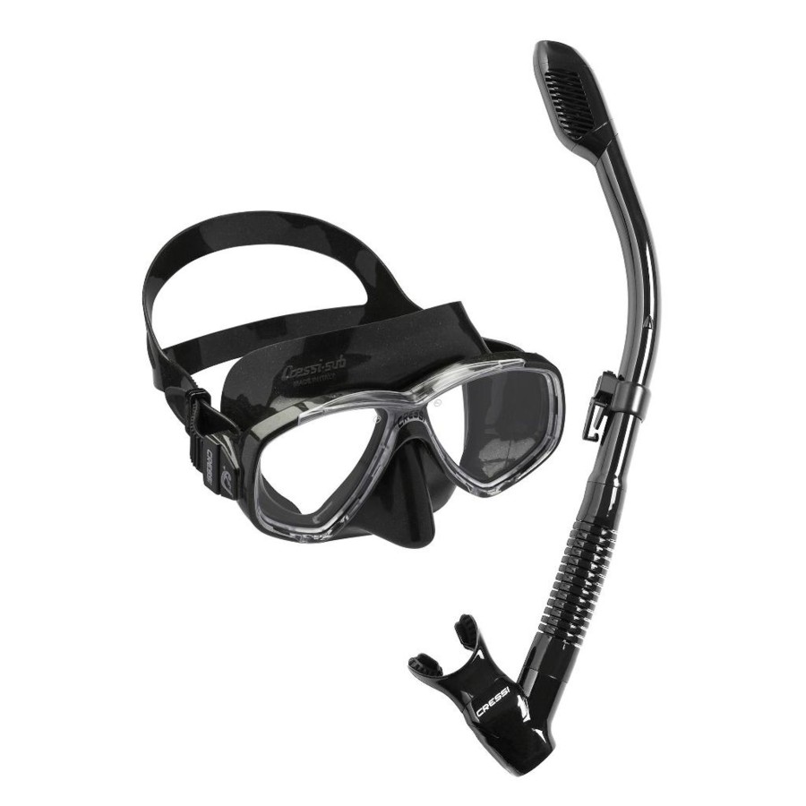 Diving Cressi | Cressi Perla & Supernova Dry Snorkeling Combo Black / Black