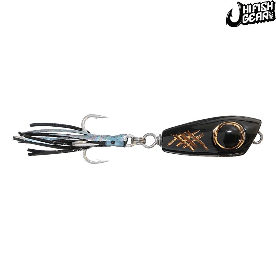 Lures Mark White Lures | Mark White Lures Black With Black Eye Surface Plug